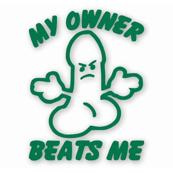 My Ownr Beats Me Penis Funny - Vinyl Decal Sticker - CHOOSE Size & Color