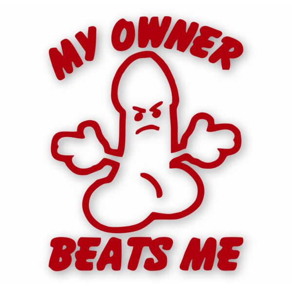 My Ownr Beats Me Penis Funny - Vinyl Decal Sticker - CHOOSE Size & Color