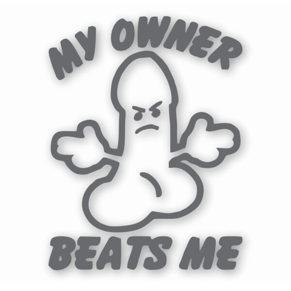 My Ownr Beats Me Penis Funny - Vinyl Decal Sticker - CHOOSE Size & Color