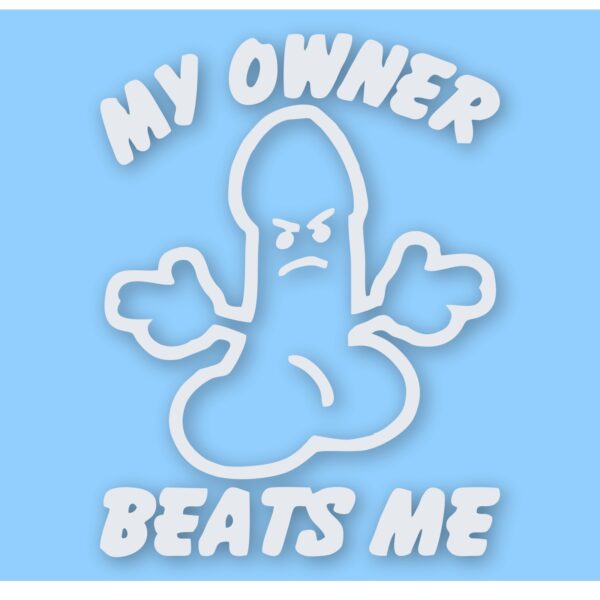 My Ownr Beats Me Penis Funny - Vinyl Decal Sticker - CHOOSE Size & Color