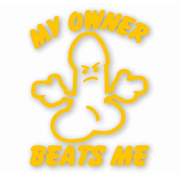 My Ownr Beats Me Penis Funny - Vinyl Decal Sticker - CHOOSE Size & Color
