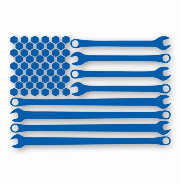 American Flag Wrenches Toolbox- Vinyl Decal Sticker - CHOOSE Size & Color