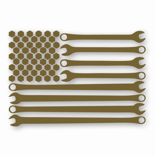 American Flag Wrenches Toolbox- Vinyl Decal Sticker - CHOOSE Size & Color