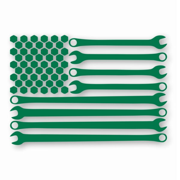American Flag Wrenches Toolbox- Vinyl Decal Sticker - CHOOSE Size & Color
