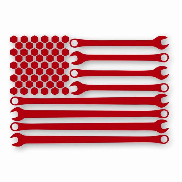 American Flag Wrenches Toolbox- Vinyl Decal Sticker - CHOOSE Size & Color