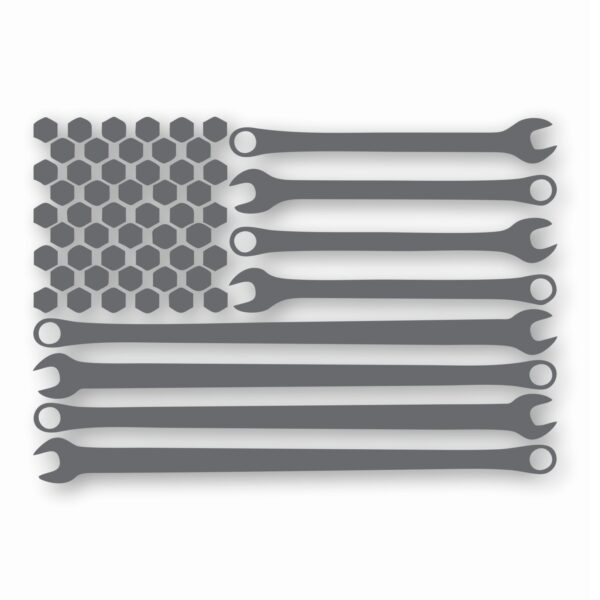 American Flag Wrenches Toolbox- Vinyl Decal Sticker - CHOOSE Size & Color