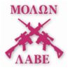 Molon Labe Two Crossed AR 15 - Vinyl Decal Sticker - CHOOSE Size & Color