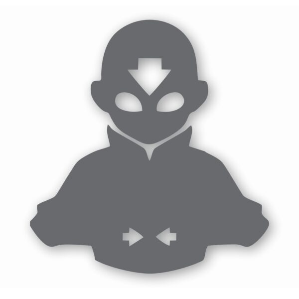 1040-SilverMetallic.jpg Avatar Aang Airbender - Vinyl Decal Sticker - CHOOSE Size & Color
