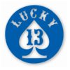Lucky 13 Spade Card Motorcycle - Vinyl Decal Sticker - CHOOSE Size & Color