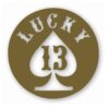 Lucky 13 Spade Card Motorcycle - Vinyl Decal Sticker - CHOOSE Size & Color