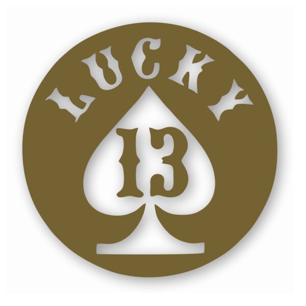 Lucky 13 Spade Card Motorcycle - Vinyl Decal Sticker - CHOOSE Size & Color