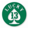 Lucky 13 Spade Card Motorcycle - Vinyl Decal Sticker - CHOOSE Size & Color