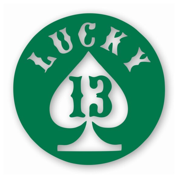 Lucky 13 Spade Card Motorcycle - Vinyl Decal Sticker - CHOOSE Size & Color