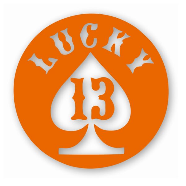 Lucky 13 Spade Card Motorcycle - Vinyl Decal Sticker - CHOOSE Size & Color