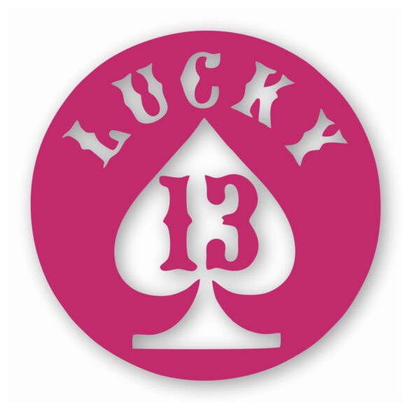 Lucky 13 Spade Card Motorcycle - Vinyl Decal Sticker - CHOOSE Size & Color