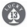 Lucky 13 Spade Card Motorcycle - Vinyl Decal Sticker - CHOOSE Size & Color