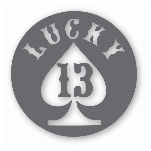 Lucky 13 Spade Card Motorcycle - Vinyl Decal Sticker - CHOOSE Size & Color