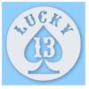 Lucky 13 Spade Card Motorcycle - Vinyl Decal Sticker - CHOOSE Size & Color