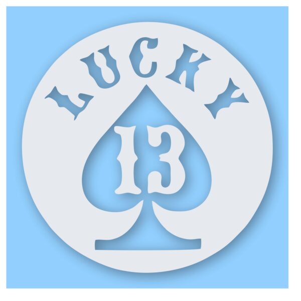 Lucky 13 Spade Card Motorcycle - Vinyl Decal Sticker - CHOOSE Size & Color