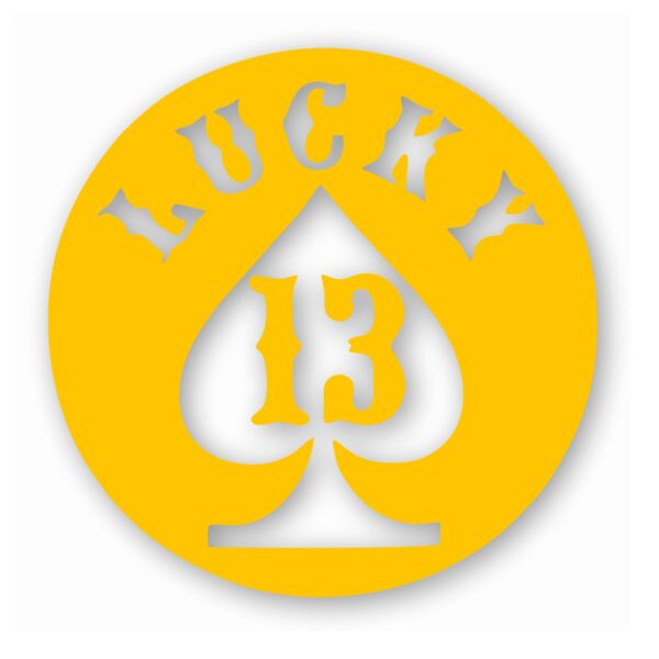 Lucky 13 Spade Card Motorcycle - Vinyl Decal Sticker - CHOOSE Size & Color