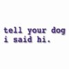 tell your dog i said hi. - Vinyl Decal Sticker - CHOOSE Size & Color