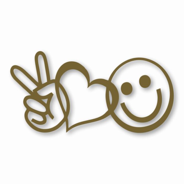 PEACE LOVE HAPPINESS Symbols Emoji - Vinyl Decal Sticker - CHOOSE Size & Color