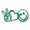 PEACE LOVE HAPPINESS Symbols Emoji - Vinyl Decal Sticker - CHOOSE Size & Color
