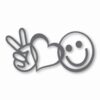 PEACE LOVE HAPPINESS Symbols Emoji - Vinyl Decal Sticker - CHOOSE Size & Color