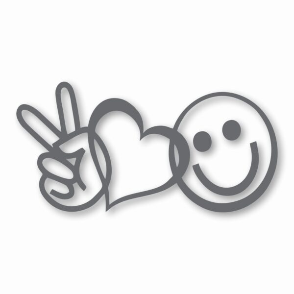 PEACE LOVE HAPPINESS Symbols Emoji - Vinyl Decal Sticker - CHOOSE Size & Color