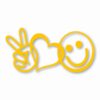 PEACE LOVE HAPPINESS Symbols Emoji - Vinyl Decal Sticker - CHOOSE Size & Color