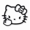Angry Hello Kitty Giving Finger - Vinyl Decal Sticker - CHOOSE Size & Color