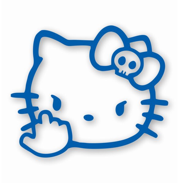 Angry Hello Kitty Giving Finger - Vinyl Decal Sticker - CHOOSE Size & Color