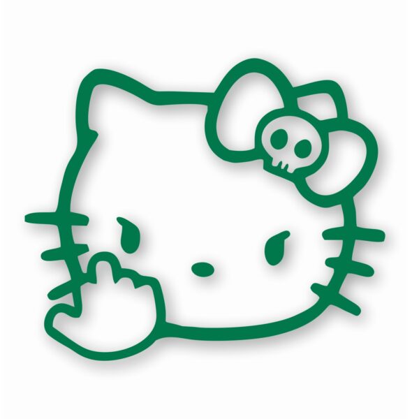 Angry Hello Kitty Giving Finger - Vinyl Decal Sticker - CHOOSE Size & Color
