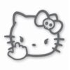 Angry Hello Kitty Giving Finger - Vinyl Decal Sticker - CHOOSE Size & Color