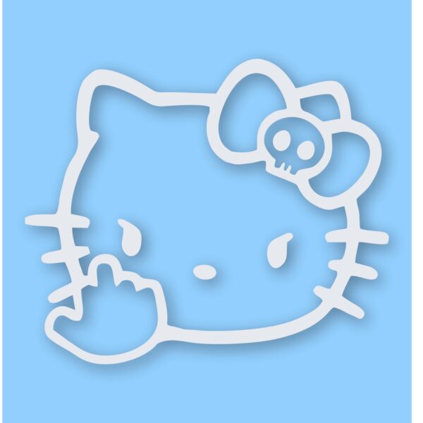 Angry Hello Kitty Giving Finger - Vinyl Decal Sticker - CHOOSE Size & Color