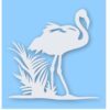 FLAMINGO Silhouette Grass Background - Vinyl Decal Sticker - CHOOSE Size & Color