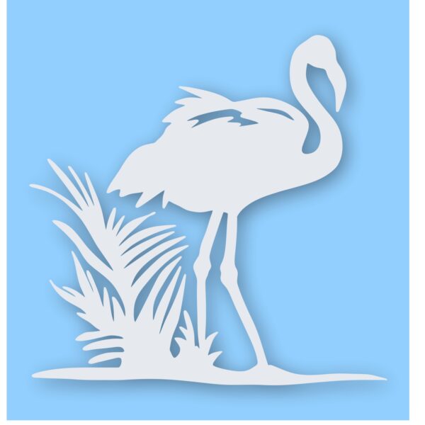 FLAMINGO Silhouette Grass Background - Vinyl Decal Sticker - CHOOSE Size & Color
