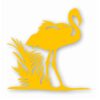 FLAMINGO Silhouette Grass Background - Vinyl Decal Sticker - CHOOSE Size & Color