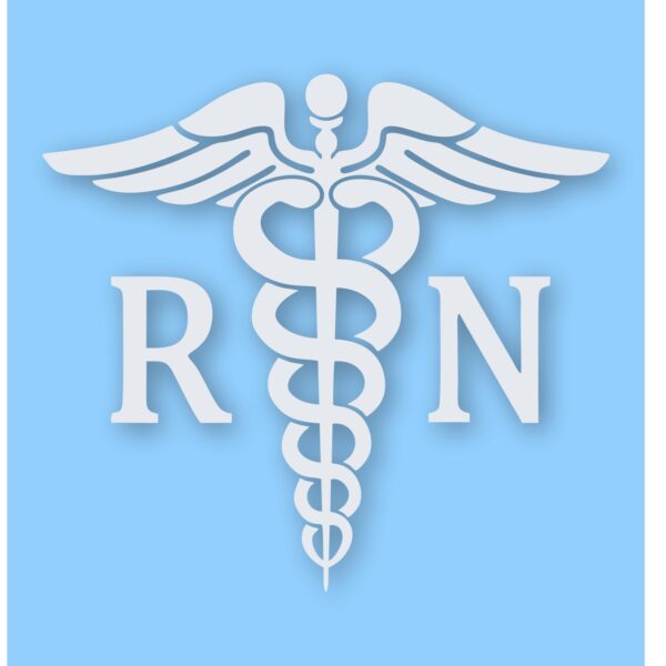 Caduceus RN Symbol Nurse Medical - Vinyl Decal Sticker - CHOOSE Size & Color