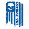 Combat Veteran Tattered Flag Military- Vinyl Decal Sticker - CHOOSE Size & Color