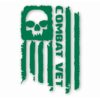Combat Veteran Tattered Flag Military- Vinyl Decal Sticker - CHOOSE Size & Color