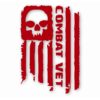 Combat Veteran Tattered Flag Military- Vinyl Decal Sticker - CHOOSE Size & Color