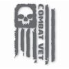 Combat Veteran Tattered Flag Military- Vinyl Decal Sticker - CHOOSE Size & Color