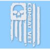 Combat Veteran Tattered Flag Military- Vinyl Decal Sticker - CHOOSE Size & Color