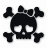 Cute Girly Skull Bow Crossbones - Vinyl Decal Sticker - CHOOSE Size & Color