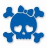 Cute Girly Skull Bow Crossbones - Vinyl Decal Sticker - CHOOSE Size & Color