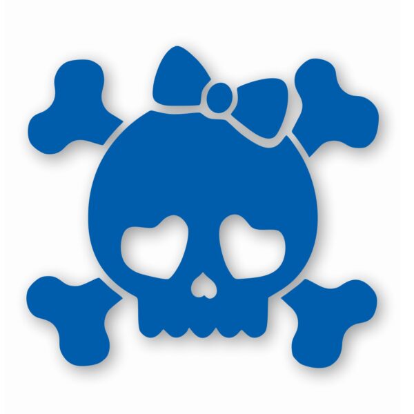 Cute Girly Skull Bow Crossbones - Vinyl Decal Sticker - CHOOSE Size & Color