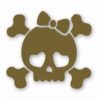 Cute Girly Skull Bow Crossbones - Vinyl Decal Sticker - CHOOSE Size & Color