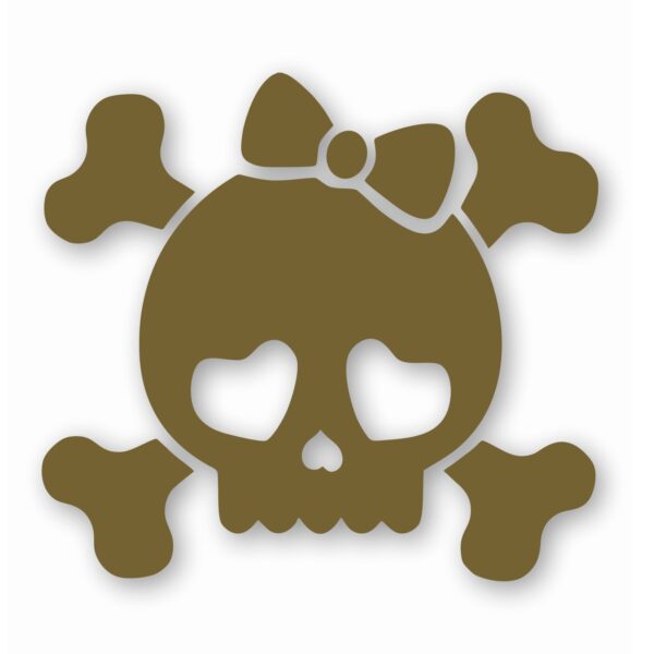 Cute Girly Skull Bow Crossbones - Vinyl Decal Sticker - CHOOSE Size & Color