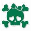 Cute Girly Skull Bow Crossbones - Vinyl Decal Sticker - CHOOSE Size & Color